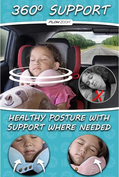 Immagine prodotto Flowzoom Einstellbares Kinderreisekissen (Cuscino per testa e collo)