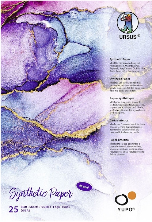 Ursus Bloc de peinture Yupo Synthetic, A5, 25 feuilles (A5)