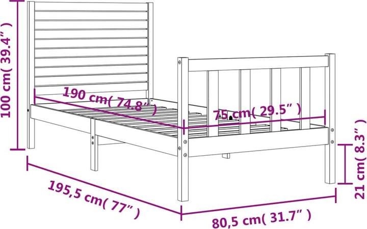 Actual product image VidaXL Sakis (75 x 190 cm)