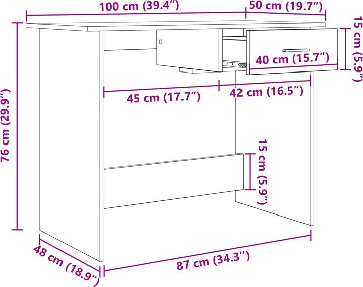 Immagine prodotto vidaXL Moderner Schreibtisch (50 x 50 x 76 cm)