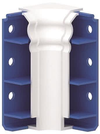 Elitec 114101 Inner corner for E- 4D 20x80-IE skirting "Berlin profile" Alpine white (2 cm)