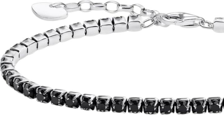 Immagine prodotto Thomas Sabo Tennisarmband mit schwarzen Steinen Silber (19 cm, Argento sterling)