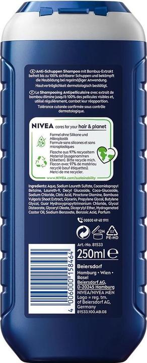 Image du produit NIVEA MEN Anti-Schuppen pH-Optimal (250 ml, Shampoing liquide)