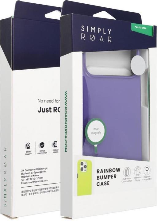 Produktbild Roar Back panel cover case RAINBOW BUMPER compatible with MagSafe for IPHONE 16 Pro Max purple (Apple iPhone 16 Pro Max)