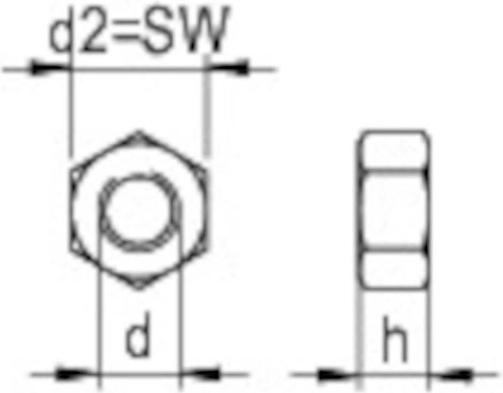 Actual product image Reisser Nuts, DIN 934, hexagonal, M 10, stainless steel A2, pickled, passivated, packed a 50 (M10)