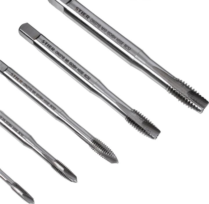 Produktbild Stier Maschinengewindebohrer-Satz HSSE Co5 M3-12 Form B 14-tlg.