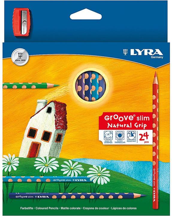 Lyra Colored pencil 'GROOVE Slim lacquered (24x)