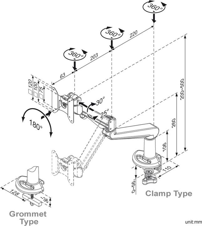 Image du produit Roline Bras LCD (Tables, 8 kg)