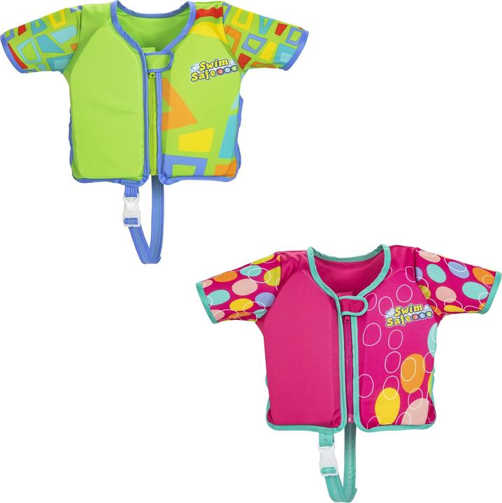 Immagine prodotto Bestway Giubbotto di salvataggio Swim Safe ABC con copertura in tessuto UPF 50+ (Taglia unica, 11 - 30 kg)