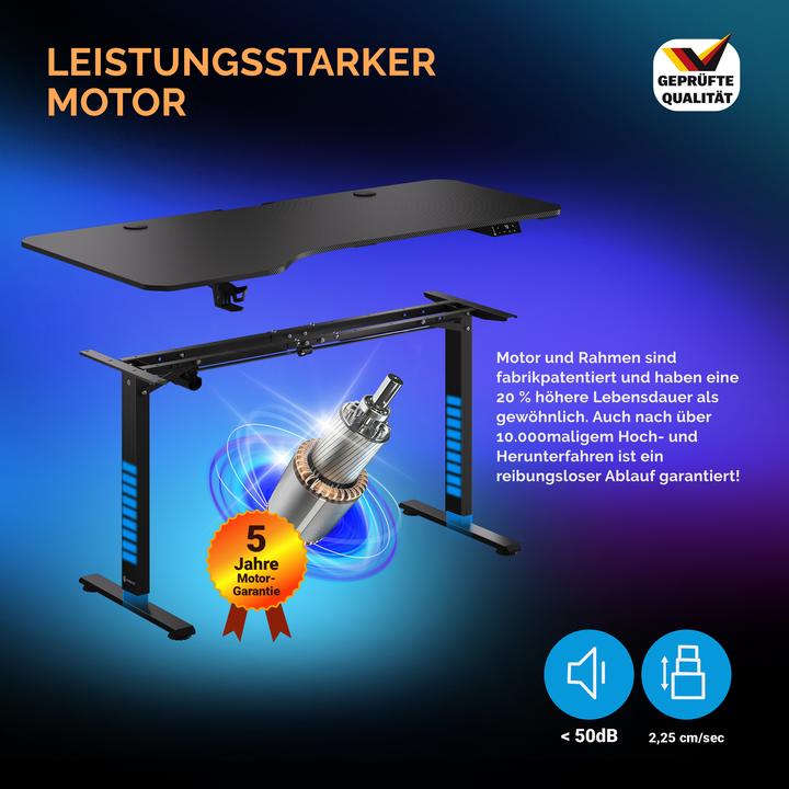 Actual product image Casaria Desk with adjustable height (160 x 75 x 118 cm)