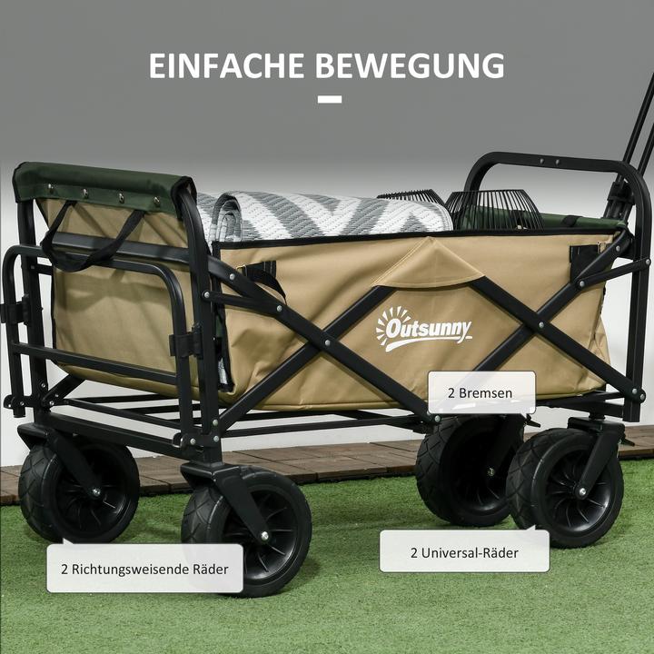 Produktbild Outsunny Bollerwagen mit verstellbarem Griffwinkel