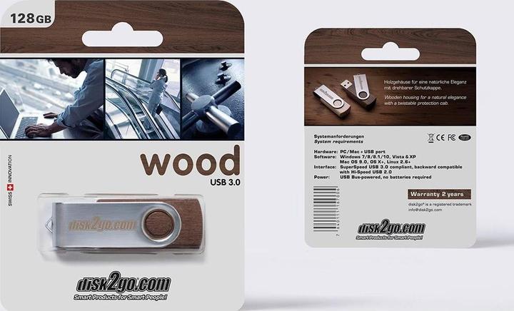 Image du produit Disk2go Bois (128 Go, USB-A)