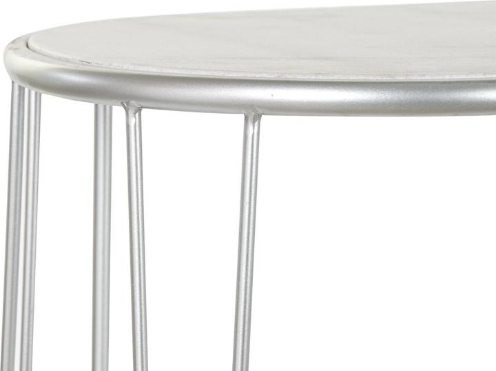 Actual product image DKD Home Decor Console Silver Metal White Marble 115 x 35 x 78 cm