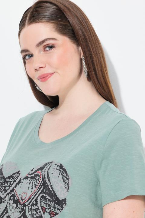 Produktbild Ulla Popken T-Shirt, Trachtenmotiv, Classic, Rundhals, Halbarm (42, 44)