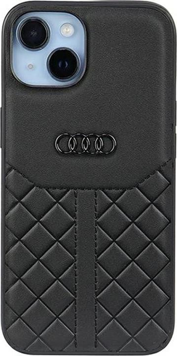 Actual product image Audi Genuine Leather iPhone 14 6.1" czarny/black hardcase AU-TPUPCIP14-Q8/D1-BK (Apple iPhone 13, Apple iPhone 14, Apple iPhone 15)
