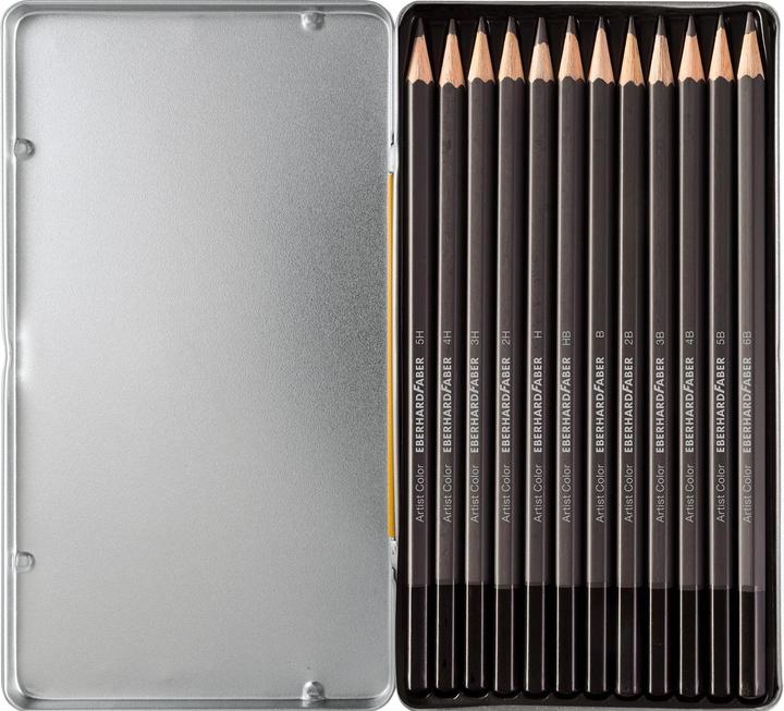Immagine prodotto EberhardFaber Astuccio per matite colorate da artista (B, 2H, 5B, 4h, 6B, 2B, Duro, 4B, 3H, 3B, 5H, HB, 12 x)