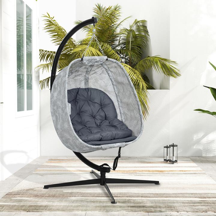 Produktbild Outsunny Hängesessel Stahl, Polyester Grau