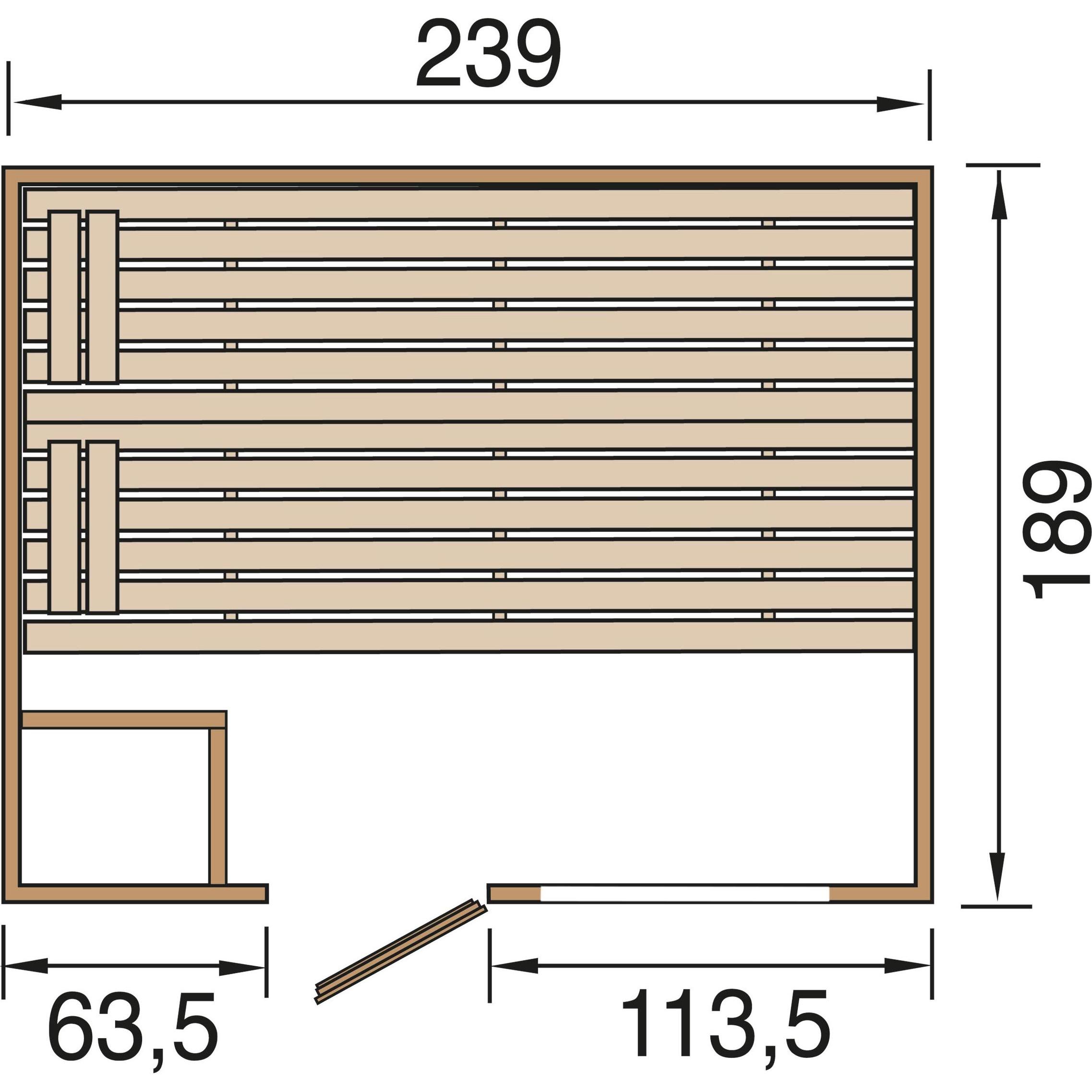 Thumbnail - Weka Holzbau, Sauna, MH-Sauna 538 GTF Gr.4 (Ohne Ofen)