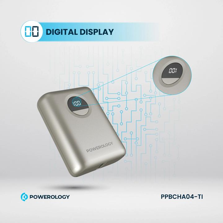 Image du produit Powerology Banque de puissance ultra-compacte 10000mAh PD 20W (10000 mAh, 20 W)