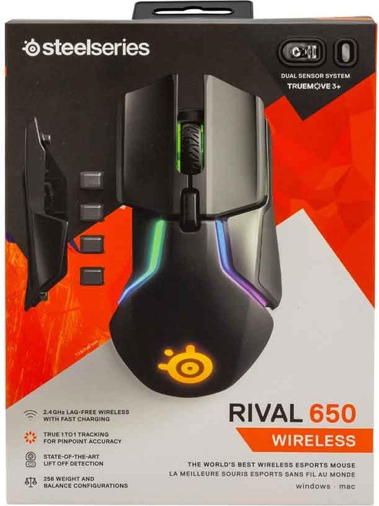 Produktbild SteelSeries Rival 650 (Kabellos, Kabelgebunden)