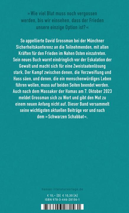 Actual product image Frieden ist die einzige Option (German, David Grossman, 2024)