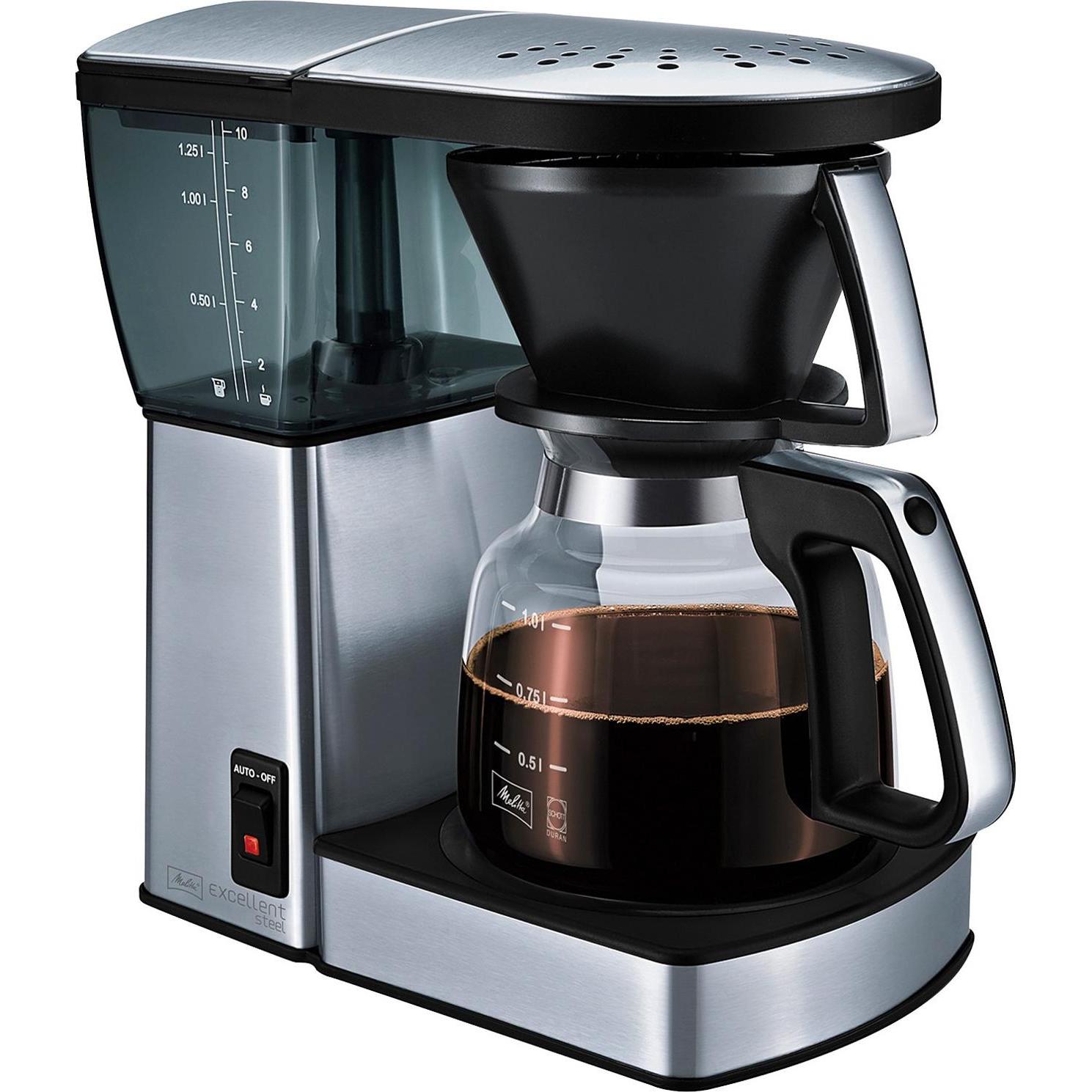 Melitta Excellent 4.0, Filterkaffeemaschine, Schwarz, Silber