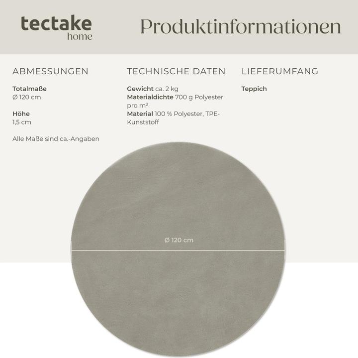Actual product image tectake Short pile carpet Soft Zone (120 x 120 cm)