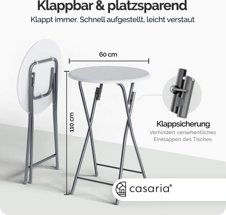Produktbild Casaria Stehtisch (60 x 60 x 110.5 cm)