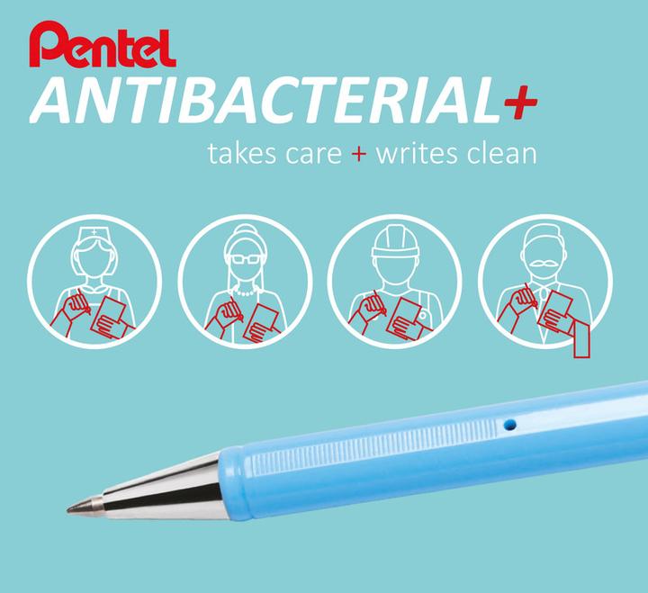 Produktbild Pentel Kugelschreiber Antibacterial+ (Blau, 12 x)