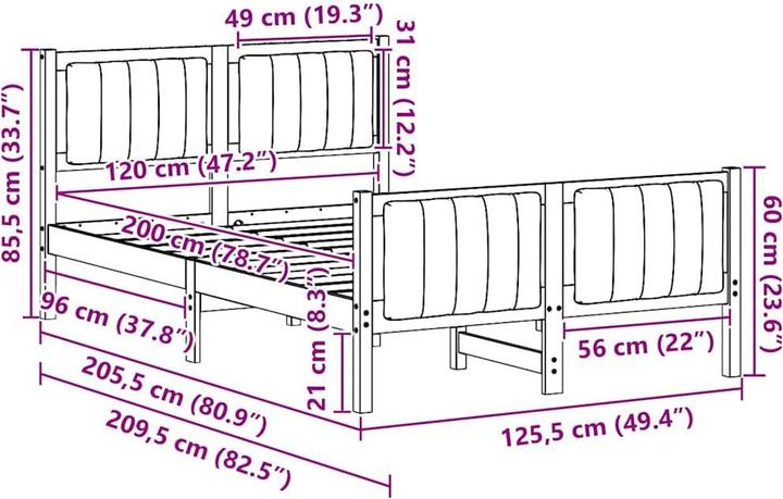 Image du produit vidaXL Plattformbettgestell