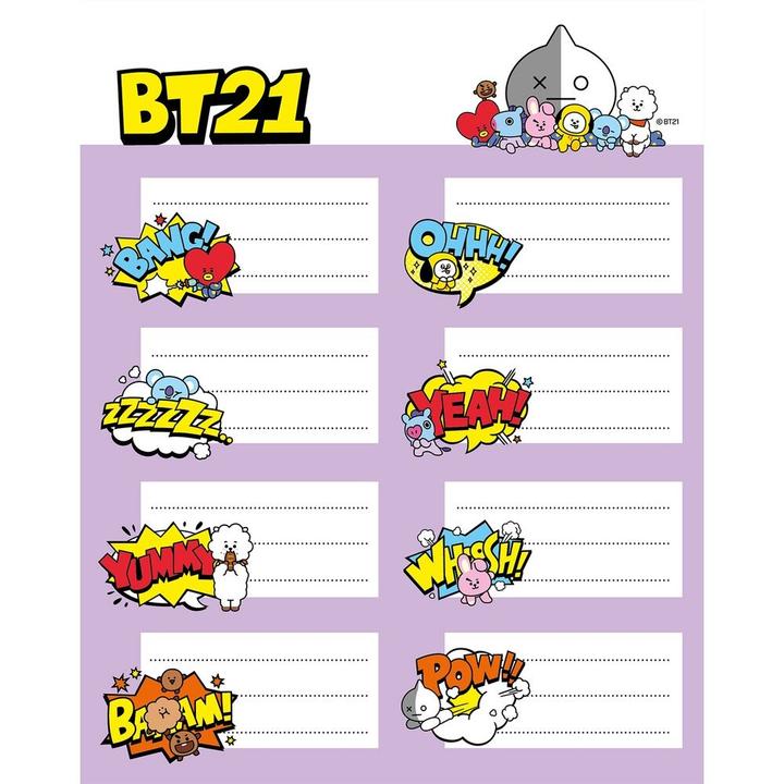 Image du produit Line Friends BT21 - Set de 16 autocollants pour carnets/livres