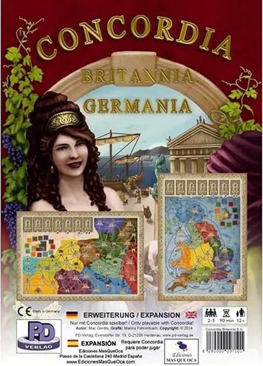 Produktbild PDV09710 - Britannia/Germania - Concordia, für 2-5 Spieler, ab 12 Jahren (Erweiterung) (Englisch, 2 - 5 Spieler)