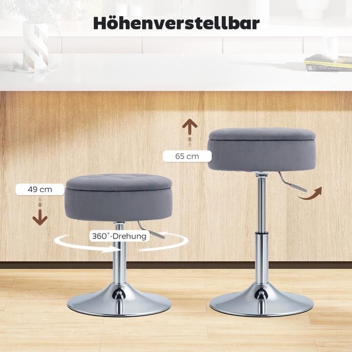 Actual product image Homcom Barhocker Polyester, Stahl Grau