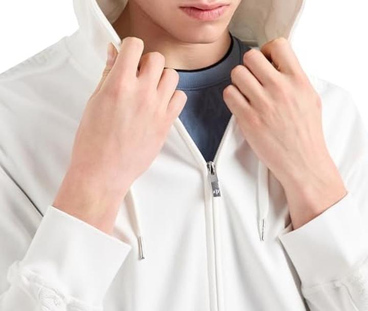 Produktbild Armani Exchange Felpa con Cappuccio Zip in Cotone Interlock Logo Tape (M)