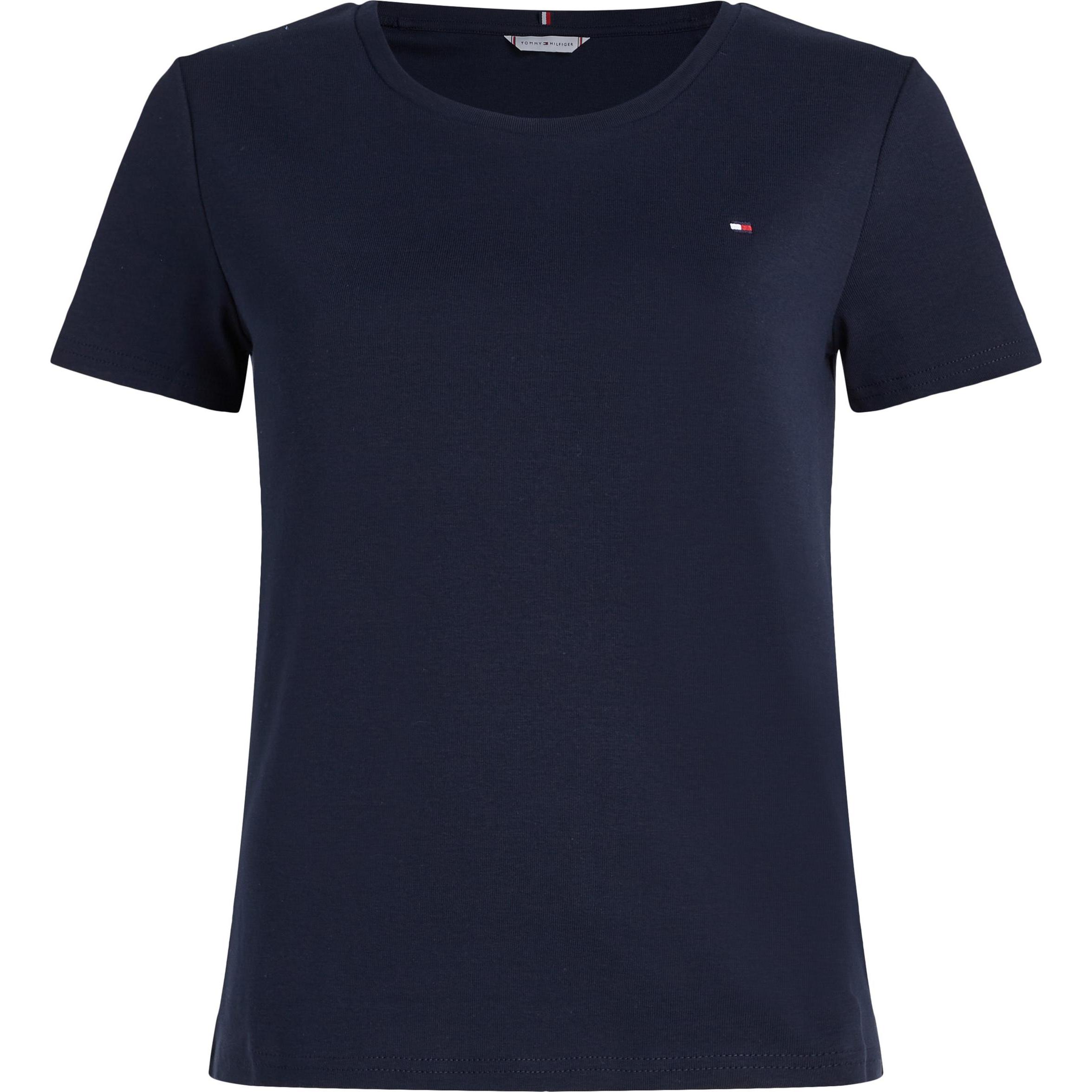 Tommy Hilfiger, Donne, Maglietta, Slim Cody Rib -nk Ss, Blu, (S)