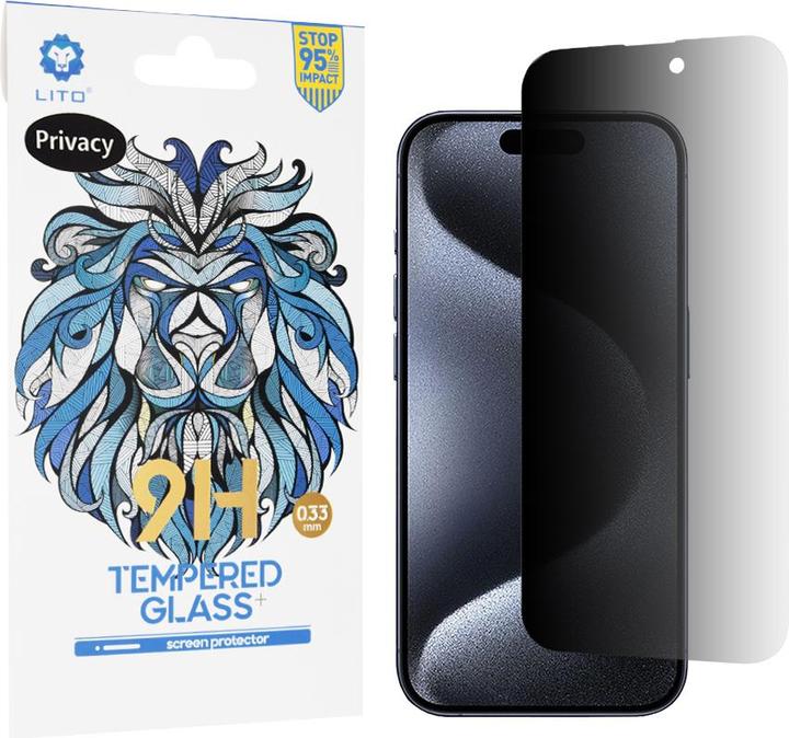 Produktbild Lito - 2.5D Classic Glass - iPhone 15 Pro - Privacy (Apple iPhone 15 Pro)