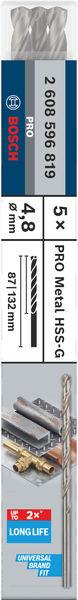 Produktbild Bosch Professional Zubehör PRO Metal HSS-G Spiralbohrer, 4,8 x 87 x 132 mm (4.8 mm)
