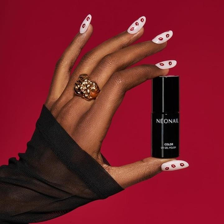 Produktbild Neonail UV Nail Polish 7.2ml - Don't Talk, Just Kiss - Clear with Red Kiss Mouths (UV-Gel Lack)