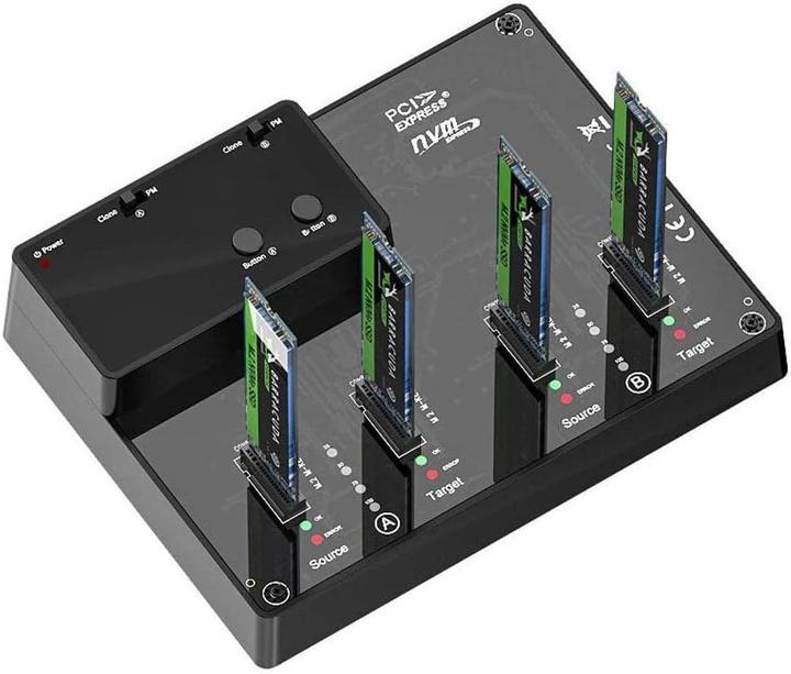 Actual product image Kalea-informatique USB Docking Station for 4 NVMe SSDs with Cloning Function and External Power