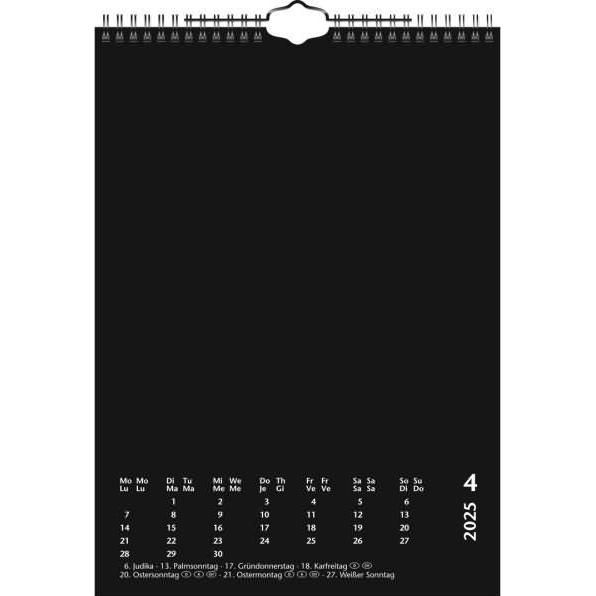 Thumbnail - Heyda, Agenda, Bastelkalender A4 silber/schwarz 2025 (A4, Englisch, Französisch, Deutsch, Italienisch)
