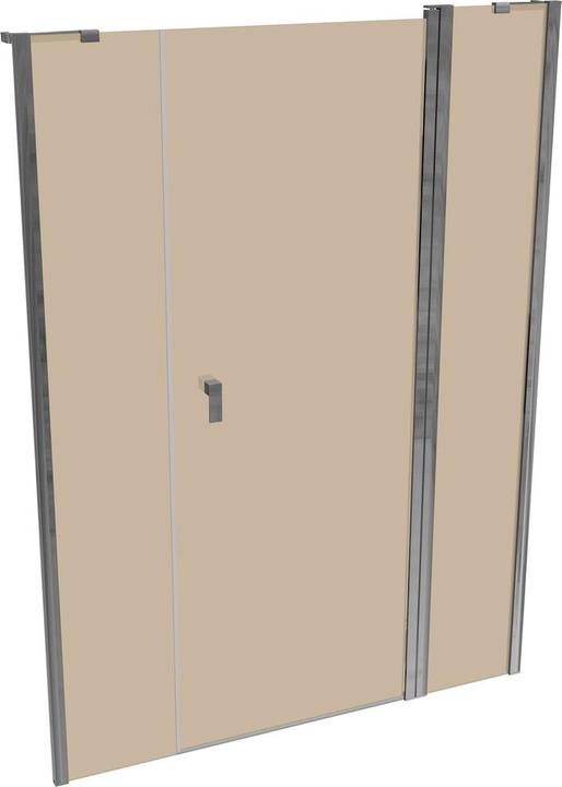 Actual product image Hüppe Design pure 4-corner swing door with fixed segment and side panel in niche, width:140cm height:190cm (200 cm, 140 cm, 190 cm)