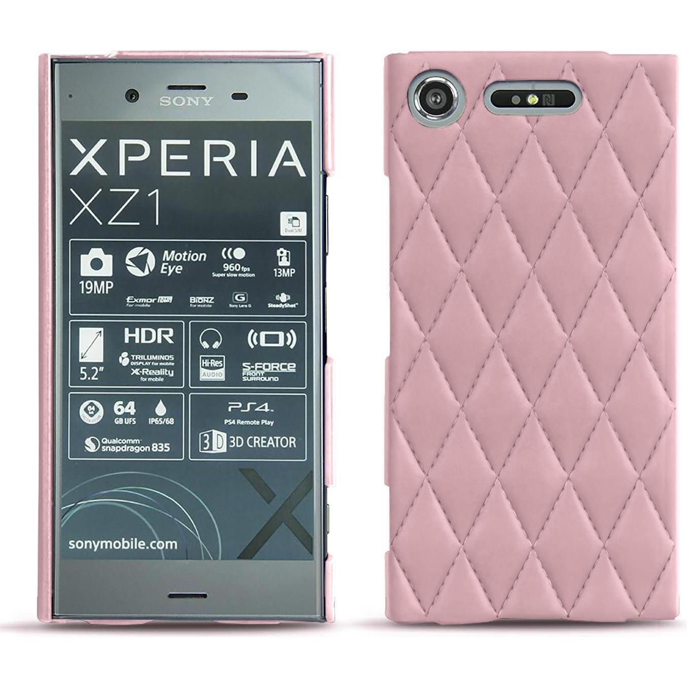 Thumbnail - Noreve Lederschutzhülle (Sony Xperia XZ1), Smartphone Hülle, Rosa