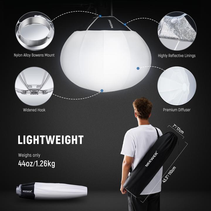 Actual product image Neewer 85cm Nylon Alloy Quick Release Lantern Softbox (Soft boxes, 85 cm)