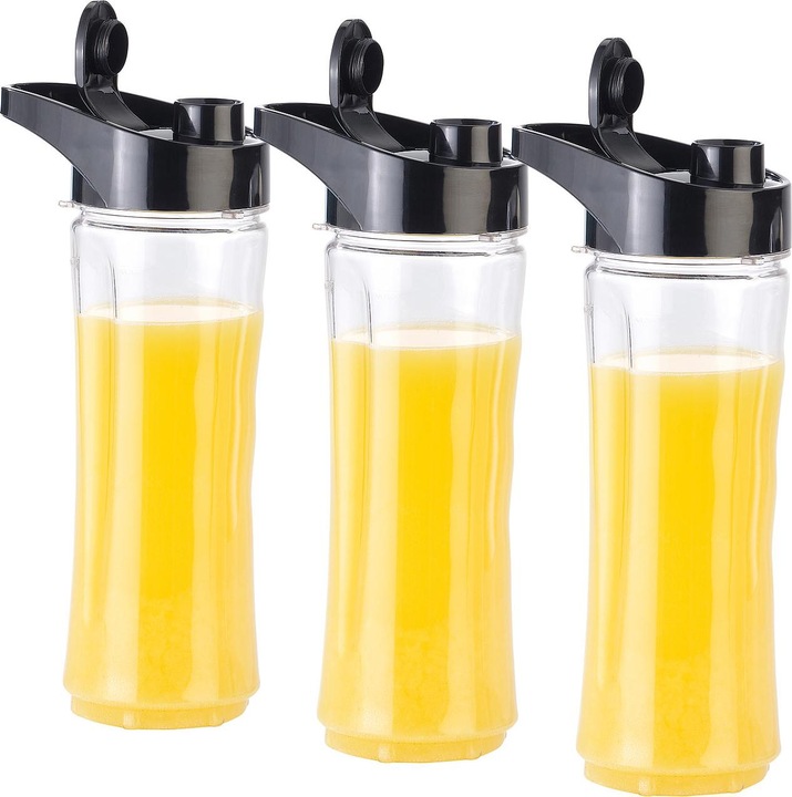 Produktbild Rosenstein & Söhne 3er-Set Ersatz-Mix-Trinkflaschen für Smoothie-Maker