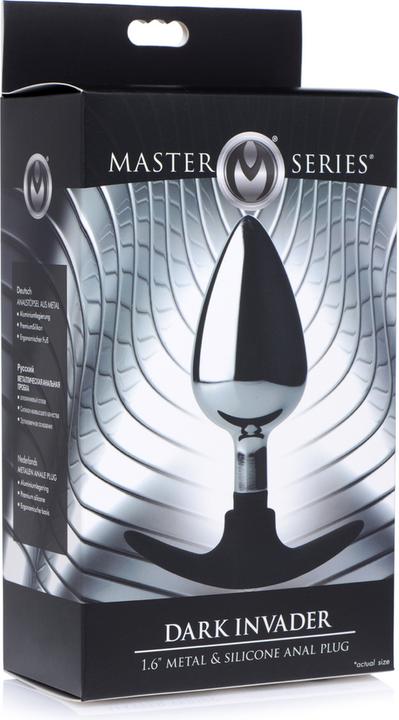 Actual product image Master Series Dark Invader Anal Plug Metal Large