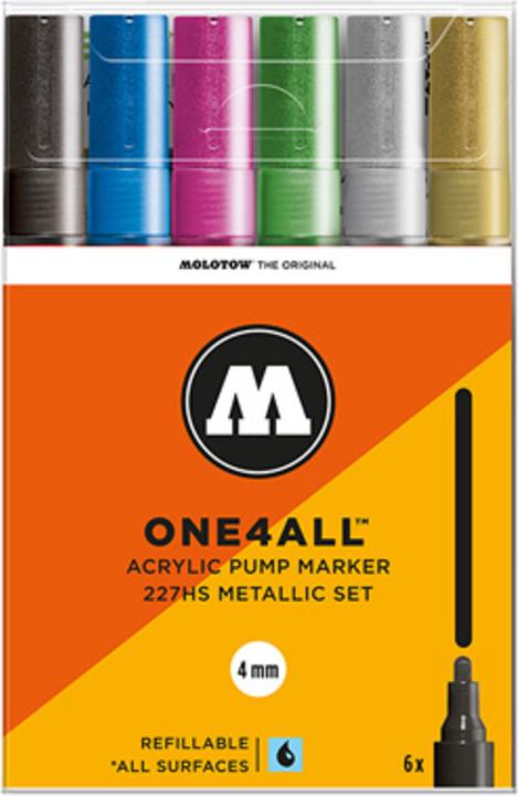 Actual product image Molotow Acrylic Marker Metallic Set of 6 (Sorted, 4 mm, 6 x)