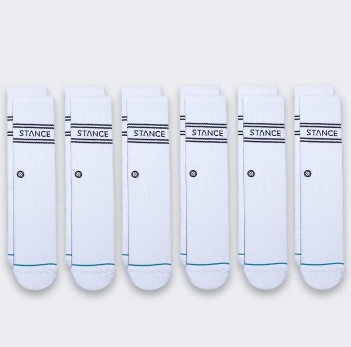 Stance Crew Basic Socken 6 Paar Weiss (paquet de 6, M)