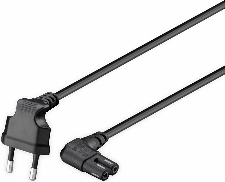 Produktbild Goobay Euro Anschlusskabel beidseitig abgewinkelt, 0,5 m, Schwarz (0.50 m)