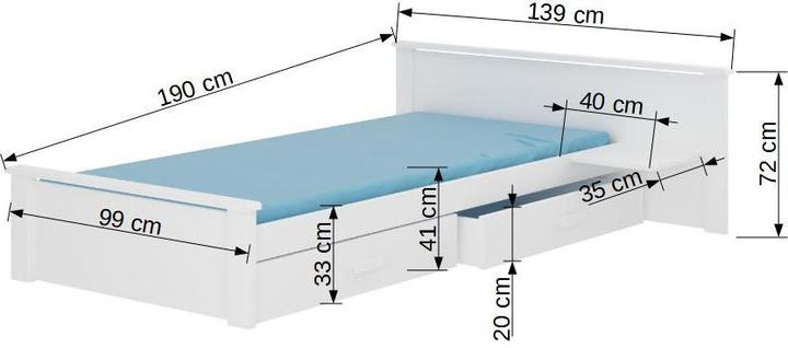 Produktbild ADRK Furniture Bett ALDEX SHELF 180x80