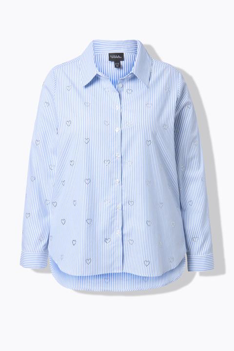 Immagine prodotto Ulla Popken Camicia dal taglio svasato con cuori, collo da camicia e maniche lunghe (62)